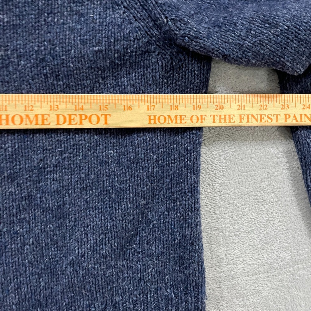 Eddie Bauer Cardigan Sweater Womens M Blue Fisherman Knit Shawl Collar Full Zip - Picture 8 of 9